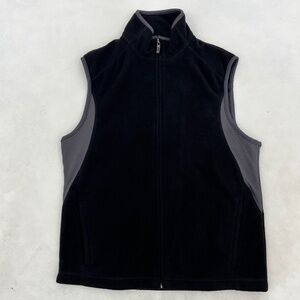 Ping‎ Mens Size S Full Zip Vest Jacket Black Gray Outdoor Sherpa Fleece Pockets